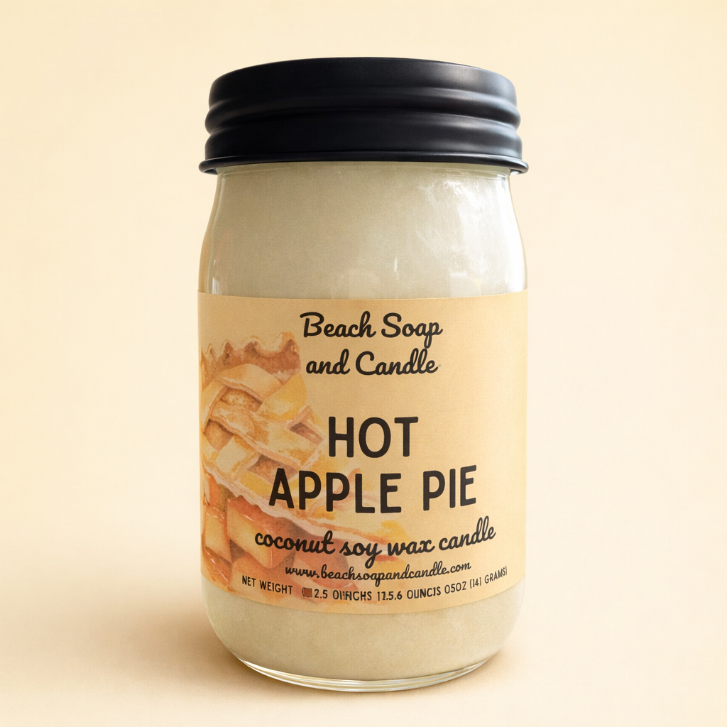Hot Apple Pie  - Coconut Soy Wax Mason Jar Candle