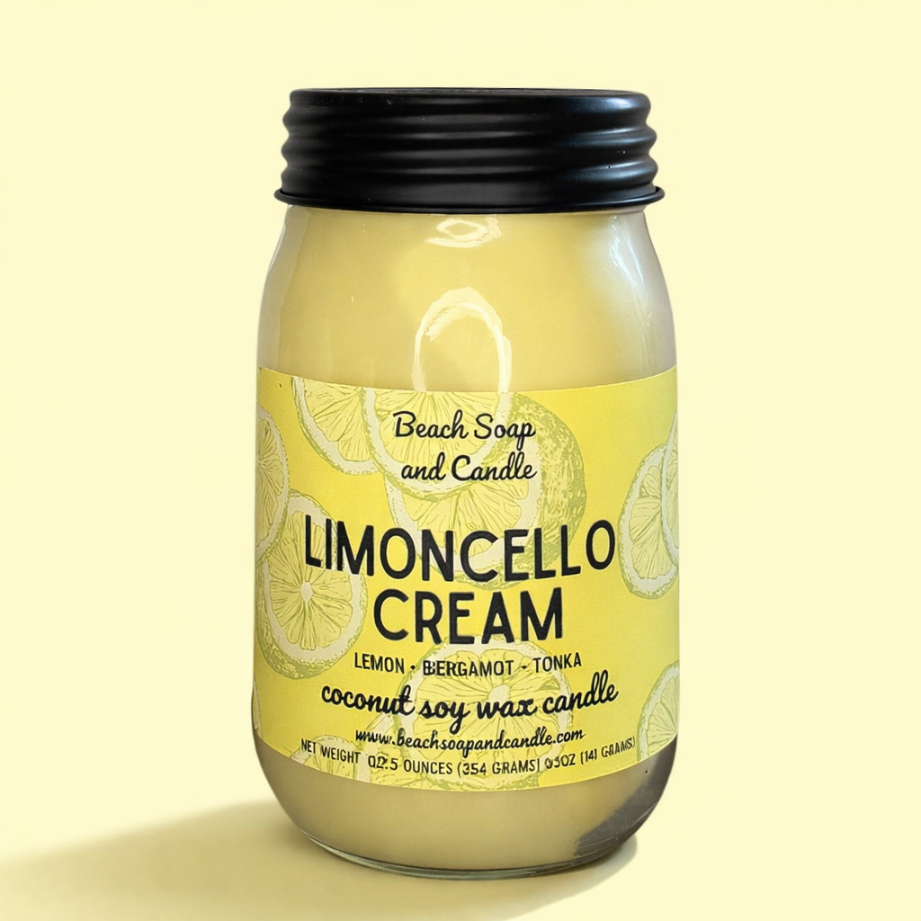 Limoncello Cream Coconut Soy Mason Jar Candle