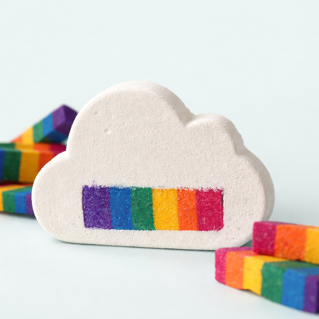 Rainbow Art Foaming Bath Bomb