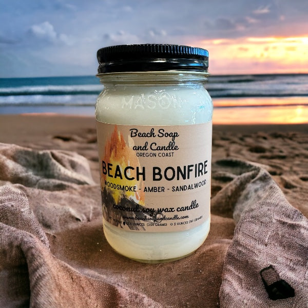 Bonfire Coconut Soy Mason Jar Candle
