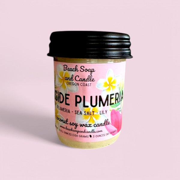Seaside Plumeria, Coconut Soy Wax Mason Jar Candle