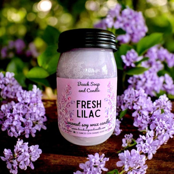 Fresh Lilac Coconut-Soy Mason Jar Candle