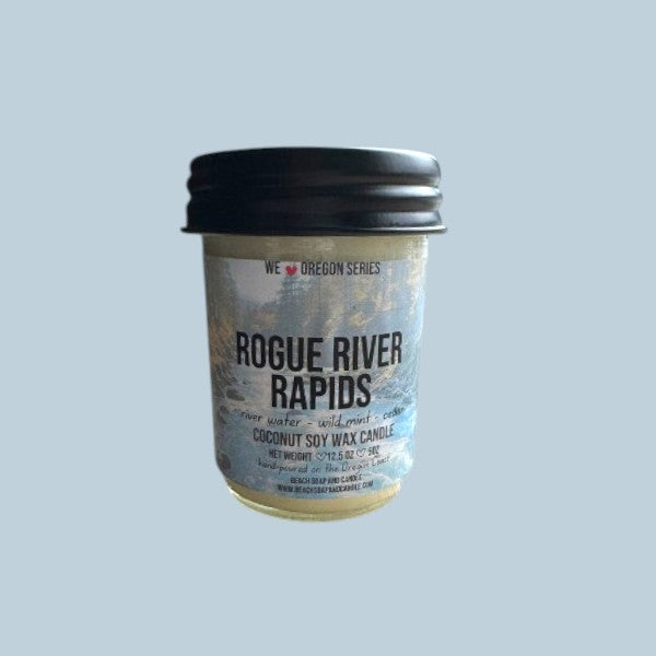 Rogue River Rapids, Coconut-Soy Wax Mason Jar Candle