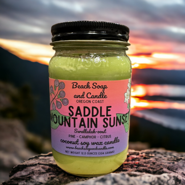 Saddle Mountain Sunset - Coconut Soy Wax Mason Jar Candle