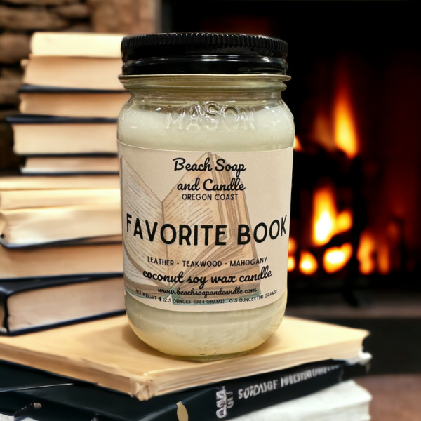 Favorite Book - Coconut Soy Wax Mason Jar Candle