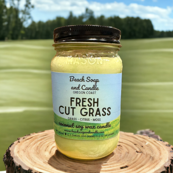 Fresh Cut Grass - Coconut Soy Wax Mason Jar Candle