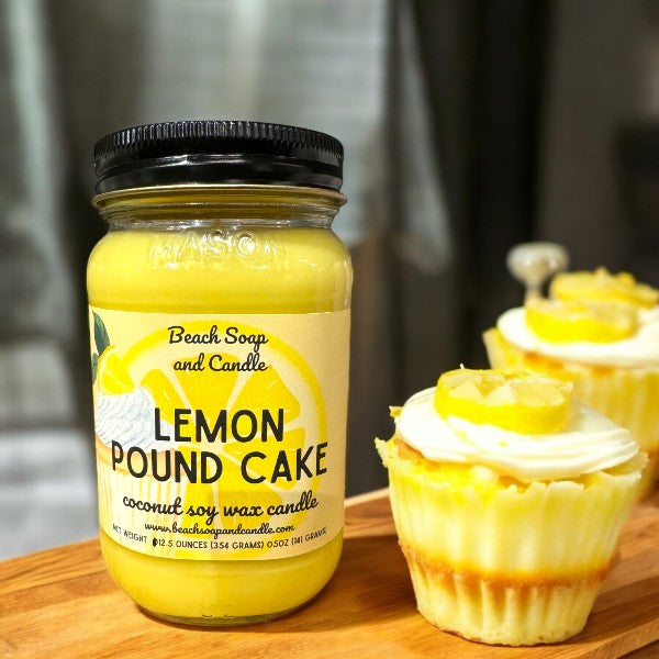 Lemon Pound Cake, Coconut Soy Mason Jar Candle