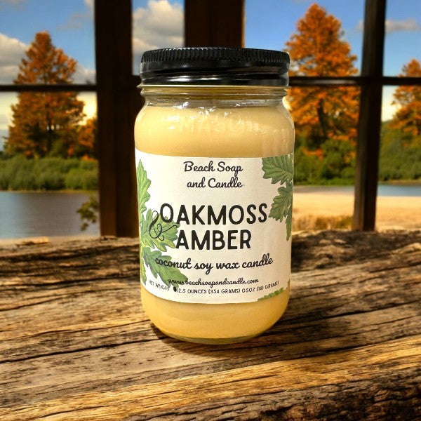 Oakmoss and Amber, Coconut Soy Mason Jar Candle