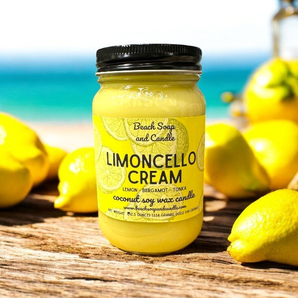 Limoncello Cream, Coconut Soy Mason Jar Candle