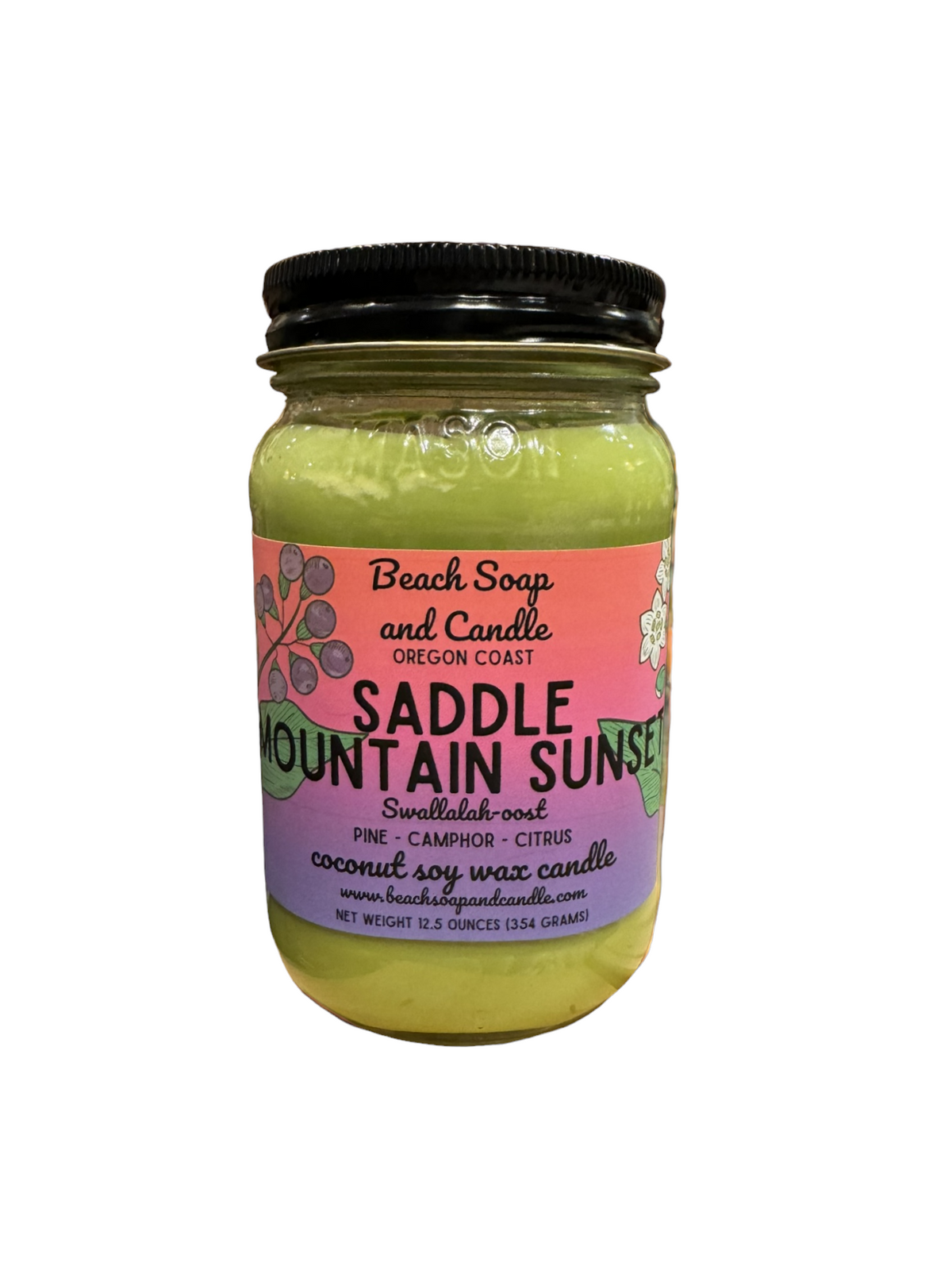 Saddle Mountain Sunset - Coconut Soy Wax Mason Jar Candle