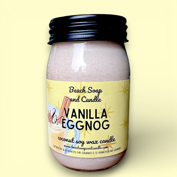 Vanilla and Eggnog, Coconut Soy Mason Jar Candle